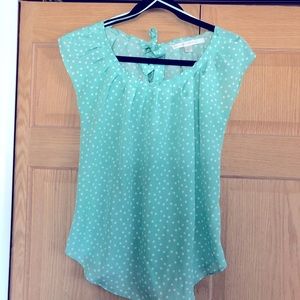 Adorable Mint Polka Dot Blouse Lauren Conrad xs